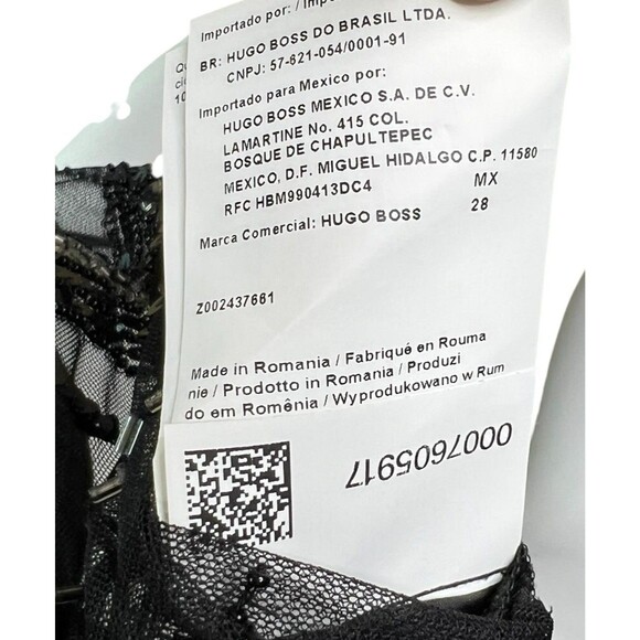 BOSS ORANGE Hugo Boss Black Sequin Cocktail Sheath Dress Short Sleeve Size 6 - Picture 9 of 15